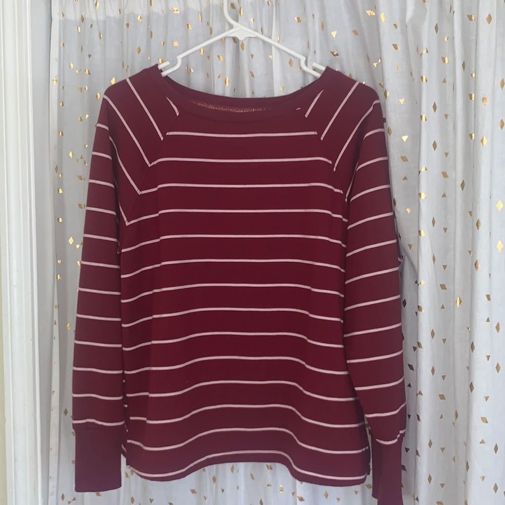 Burgundy striped sweater
